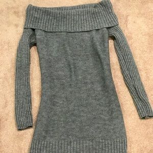 Off shoulder sweater mini dress